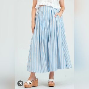 Mable Striped Blue and White Women's Skirt